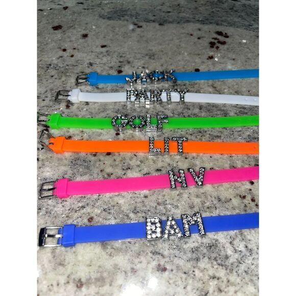 Jelly crystal slide on charms bracelet - Picture 2 of 4